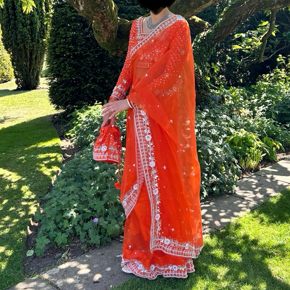Handmade Beaded Saree